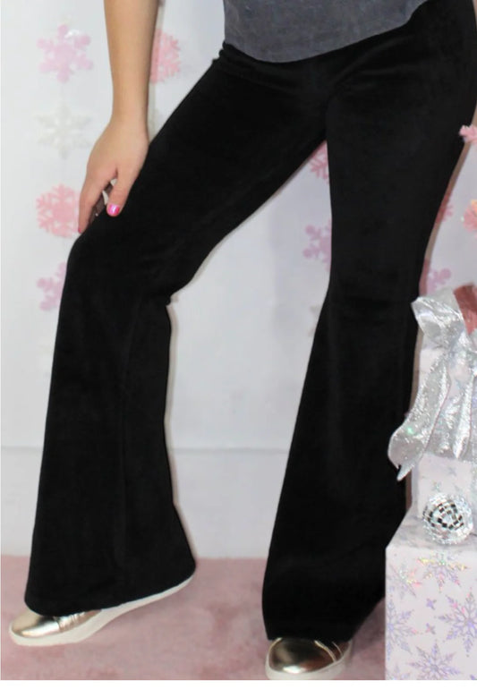 Super Flared Bell Bottom Tween Pant - Black