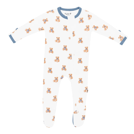 Teddy Bear Zippered Footie