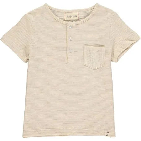 Dodger Henley Beige Short Sleeve Tee