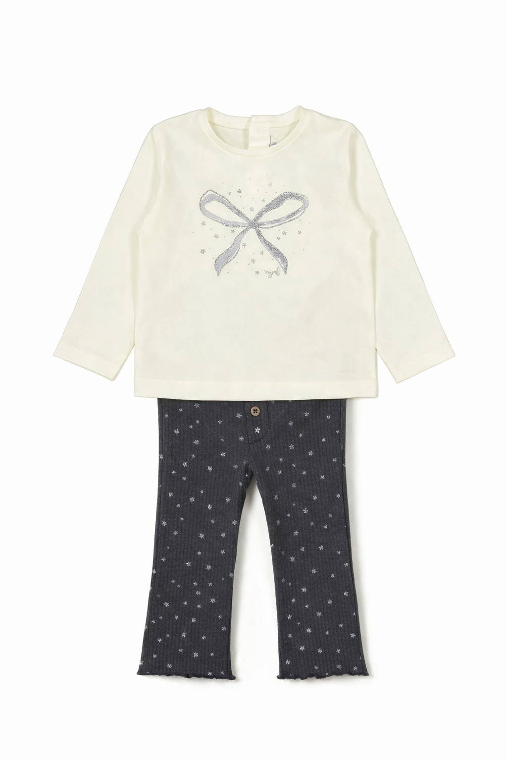 Long Sleeve Bow Tee & Flared Legging Set