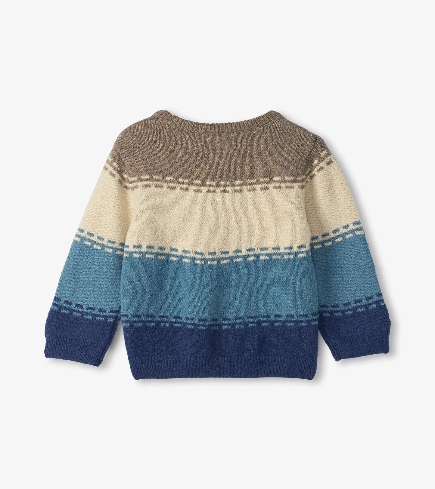 Blue Combo Crew Neck Knit Sweater