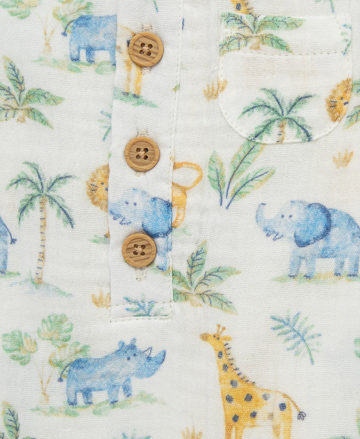 Jungle Gauze Romper & Hat Set