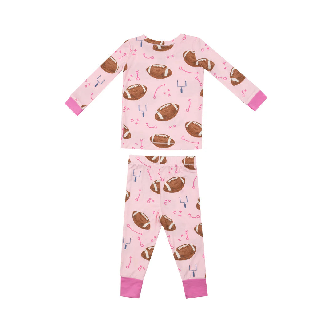 Footballs Pink Long Sleeve Loungewear Set