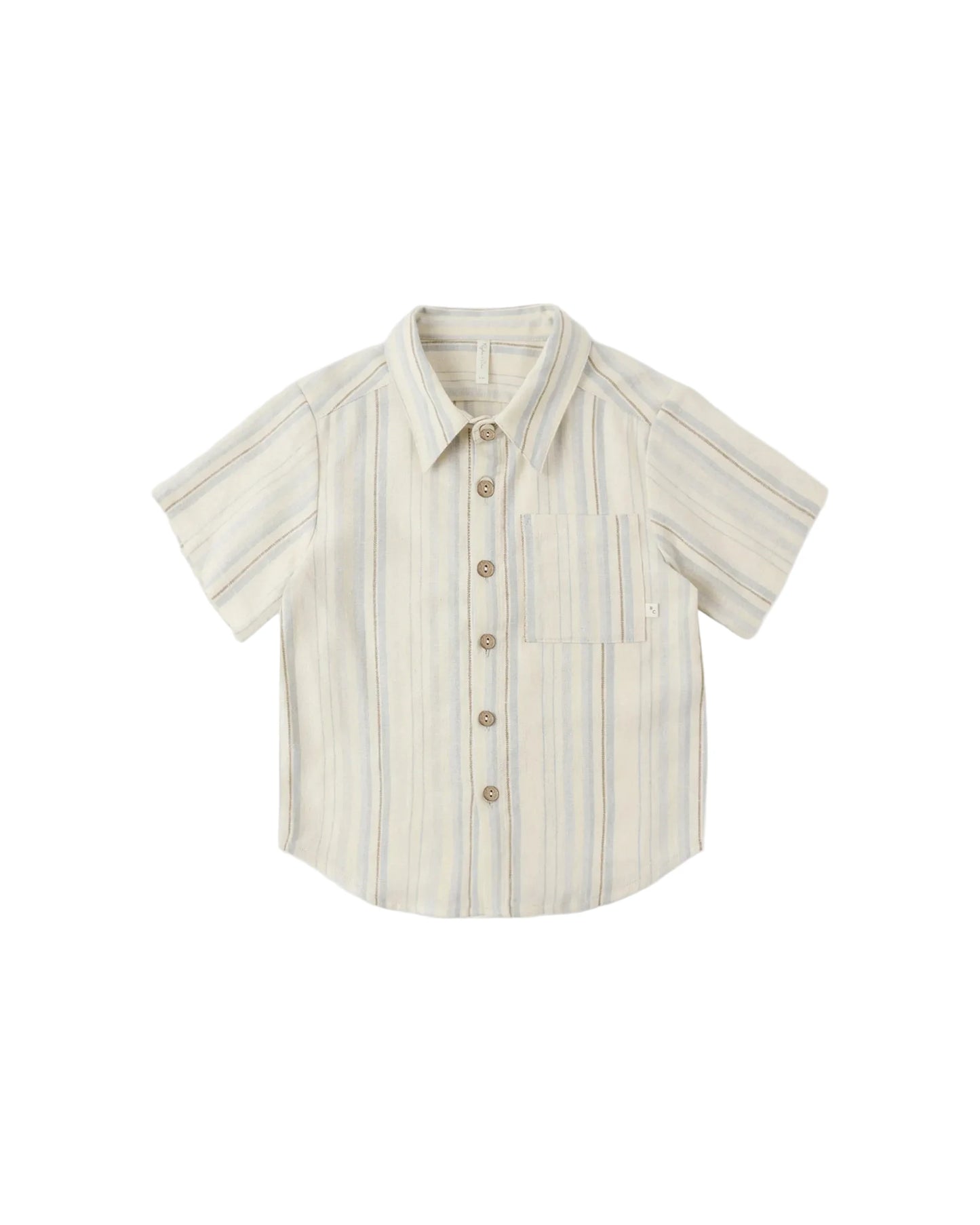 Collared Short Sleeve Shirt || Sea Stripe