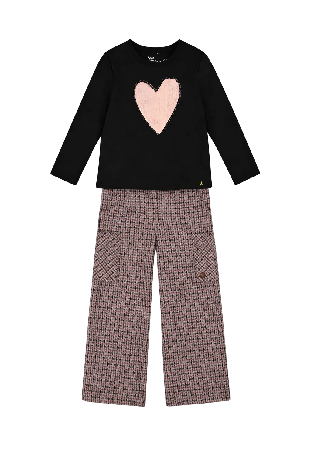 Jacquard Knit Flare Pants With Houndstooth Pattern