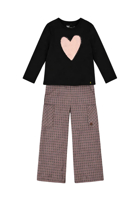 Jacquard Knit Flare Pants With Houndstooth Pattern