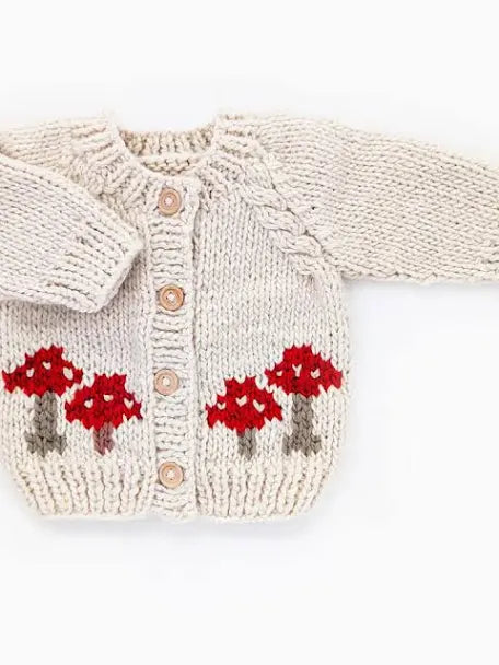 Mushroom Natural Cardigan Sweater