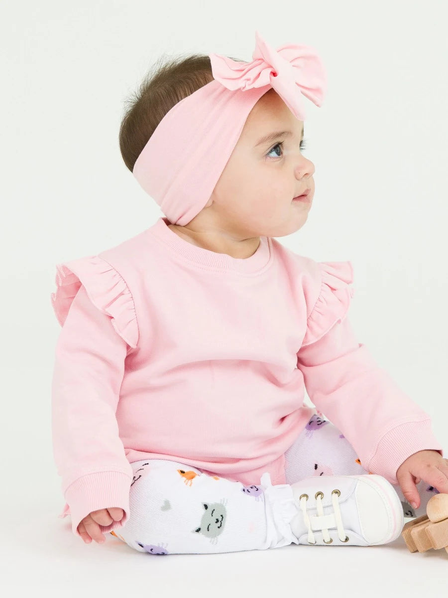 Sweatshirt Bubble Romper Pink