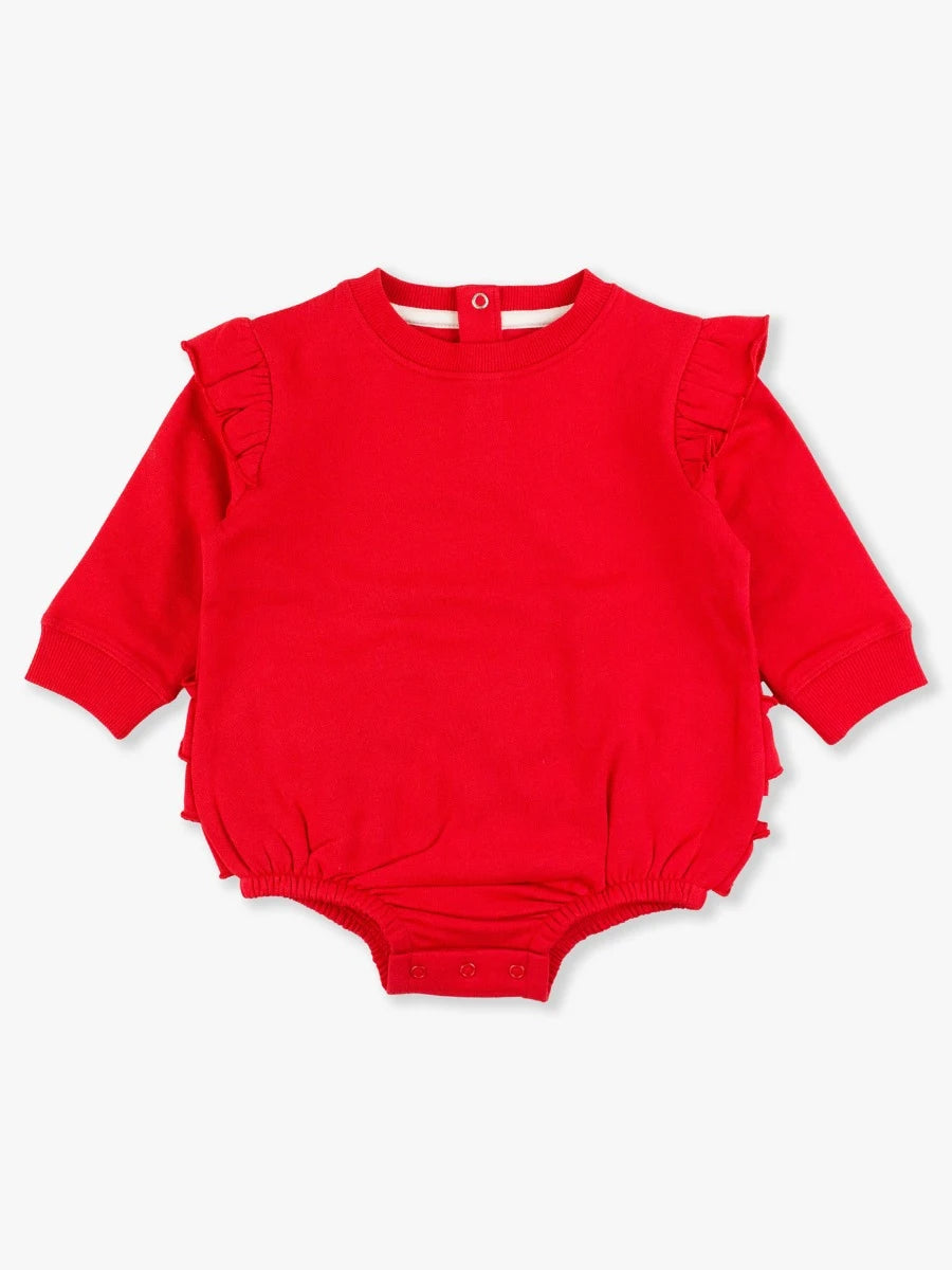 Sweatshirt Bubble Romper Red