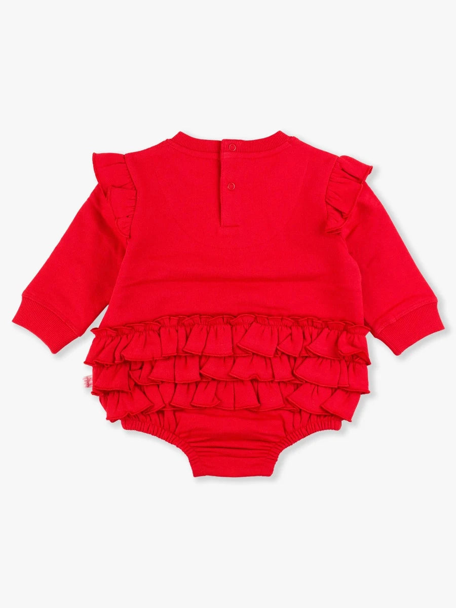 Sweatshirt Bubble Romper Red