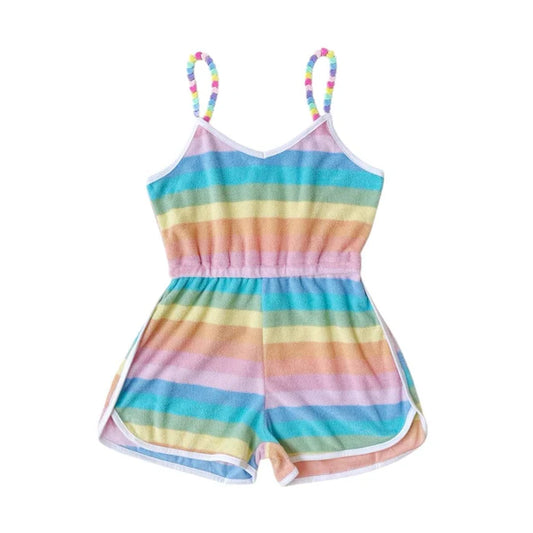 Pastel Ombre Beaded Hearts Romper