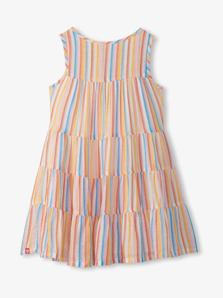 Natural Sunny Stripes Layered Tiered Dress