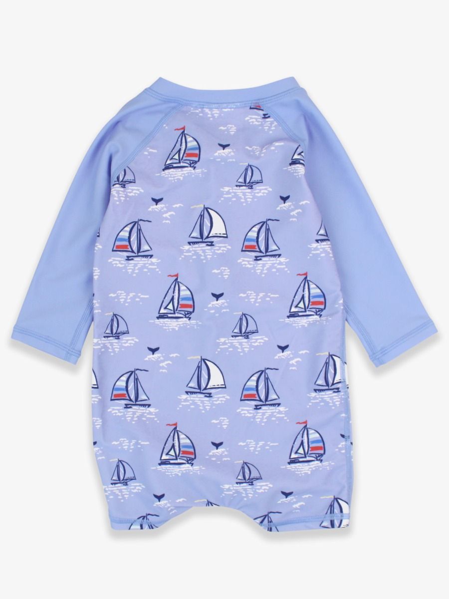 Blue Seas The Day Long Sleeve One Piece Rash Guard