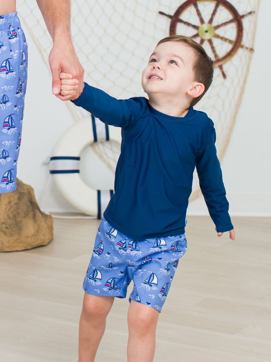 Blue Seas The Day Swim Trunks