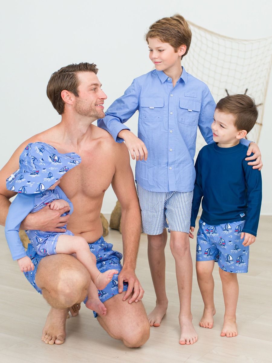 Blue Seas The Day Swim Trunks