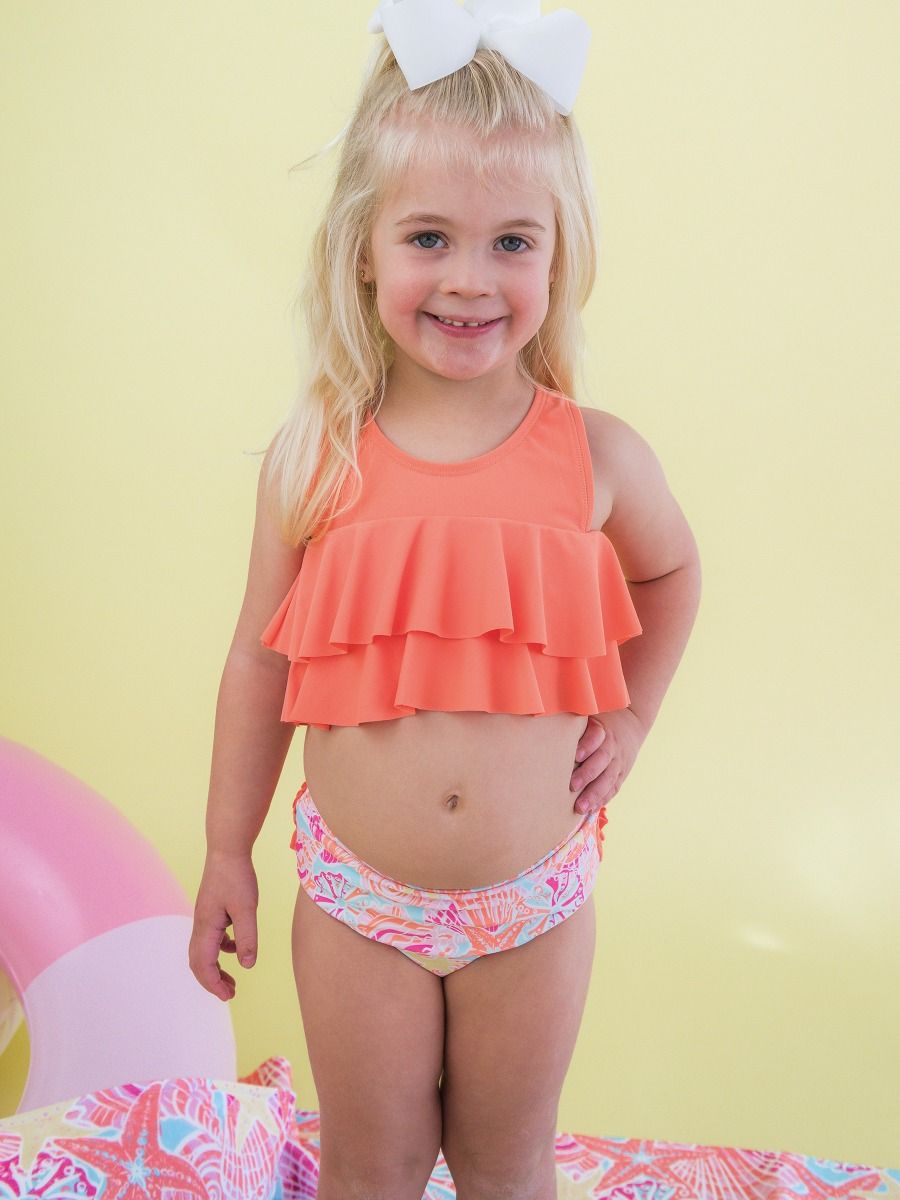 Sunset Seashells Flounce Bikini 2-Piece Swimsuit