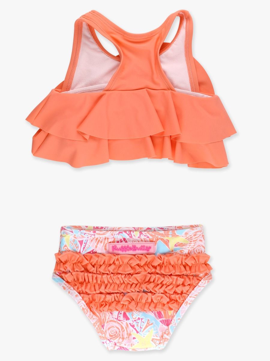 Sunset Seashells Flounce Bikini 2-Piece Swimsuit