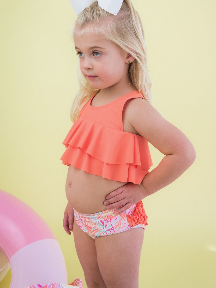 Sunset Seashells Flounce Bikini 2-Piece Swimsuit