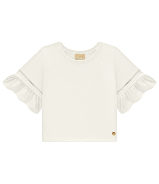 Off White Ruffle Top