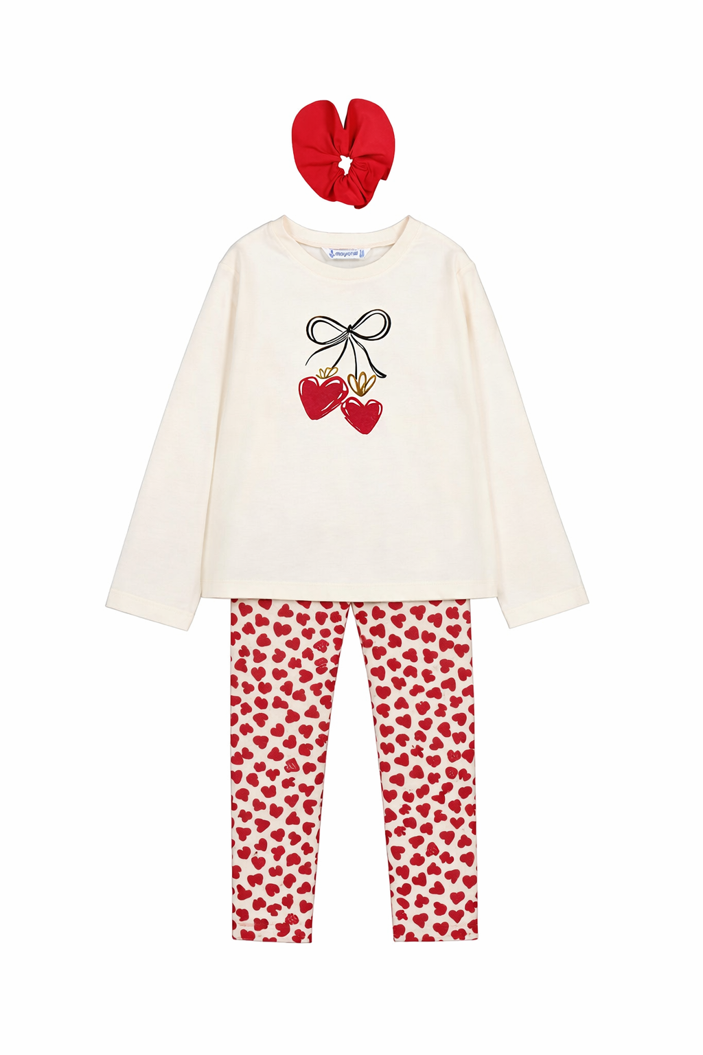 Bow Tee & Heart Legging Set