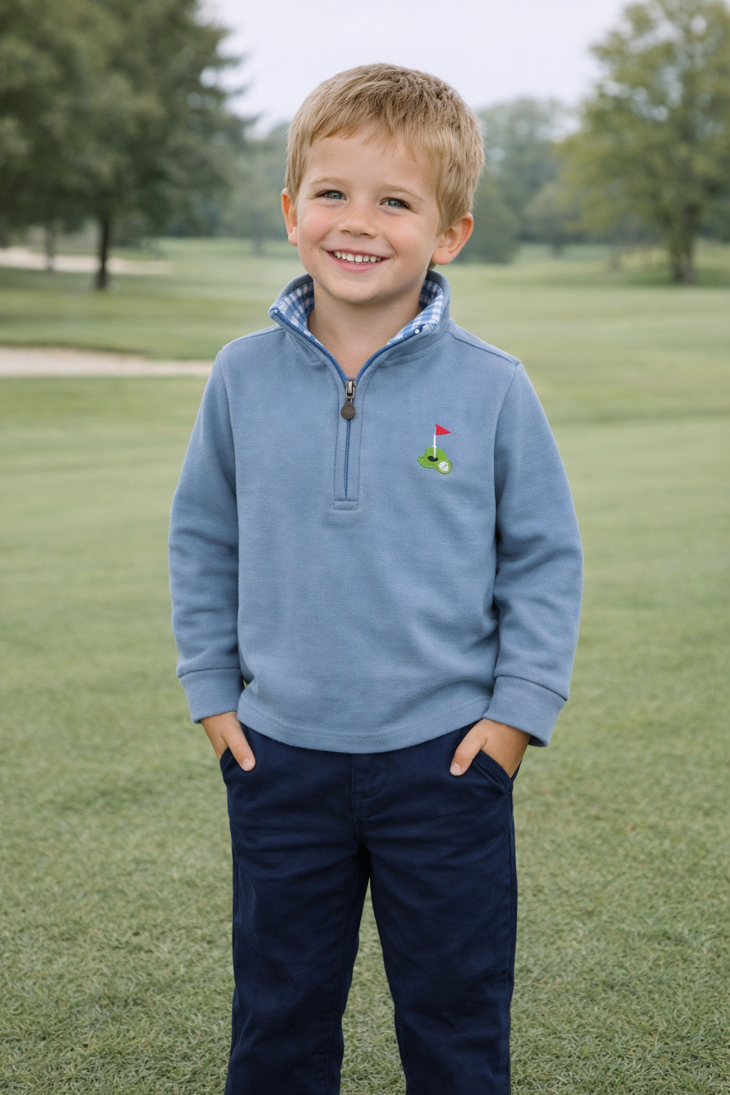 Golf Quarter Zip Light Blue