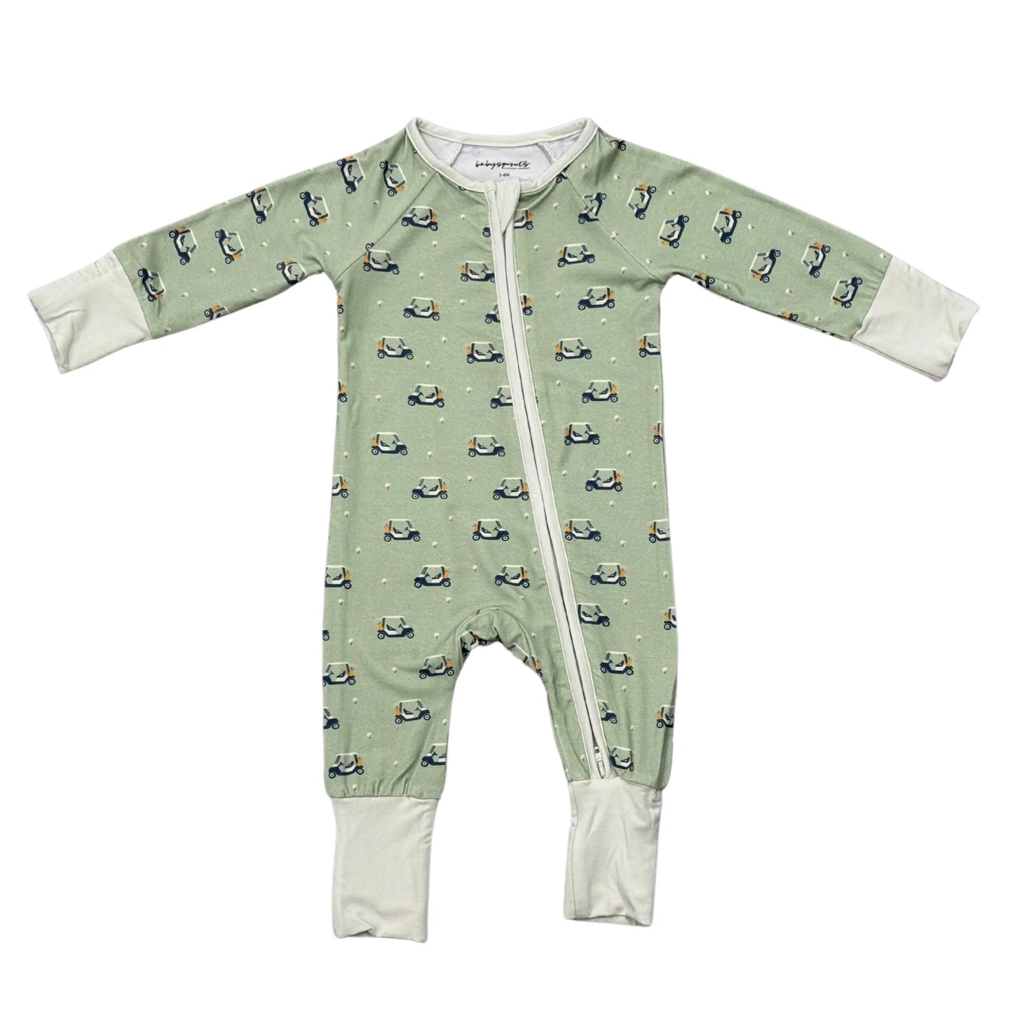Long Sleeve Zipper Romper Golf Cart