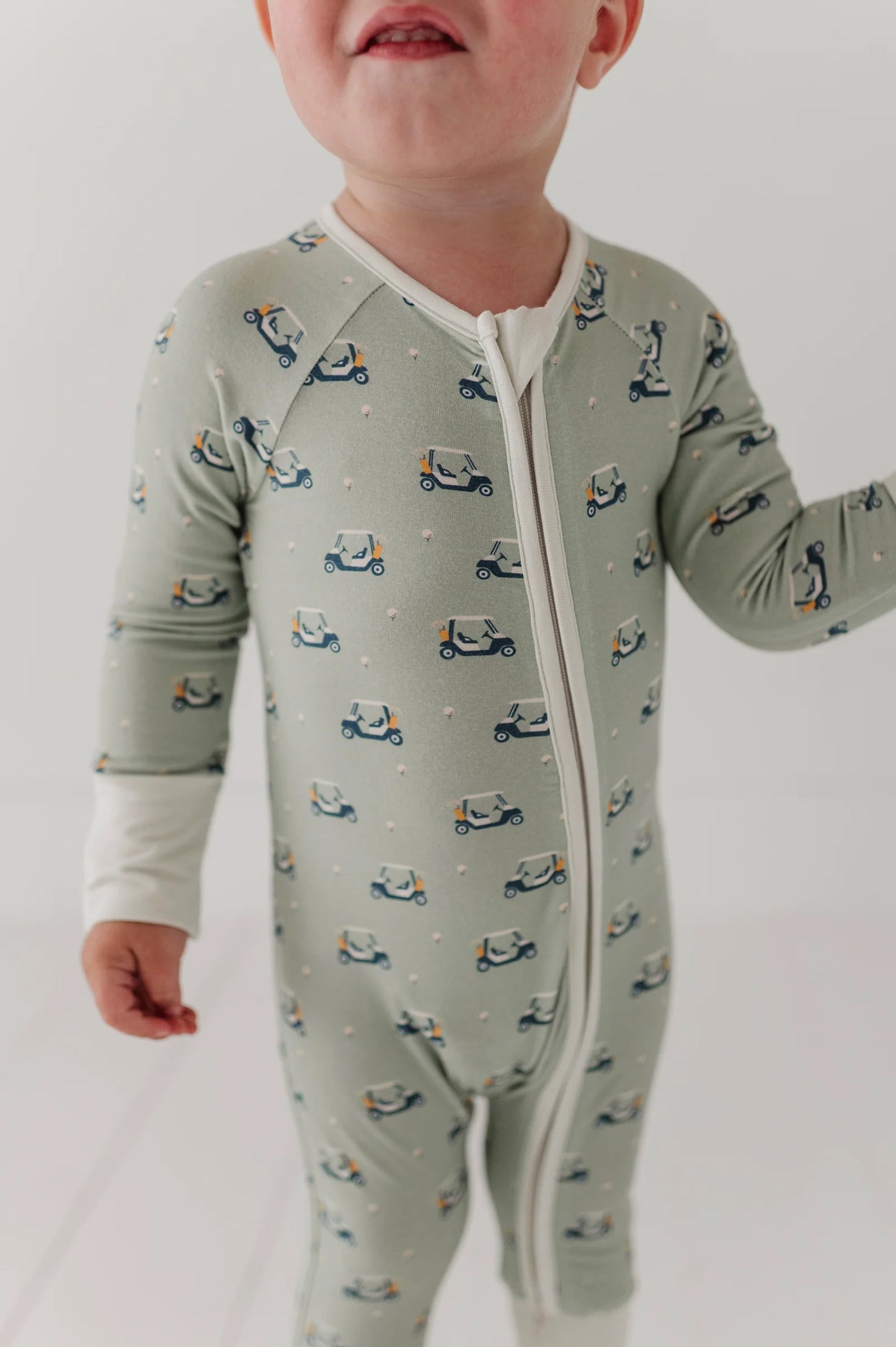 Long Sleeve Zipper Romper Golf Cart