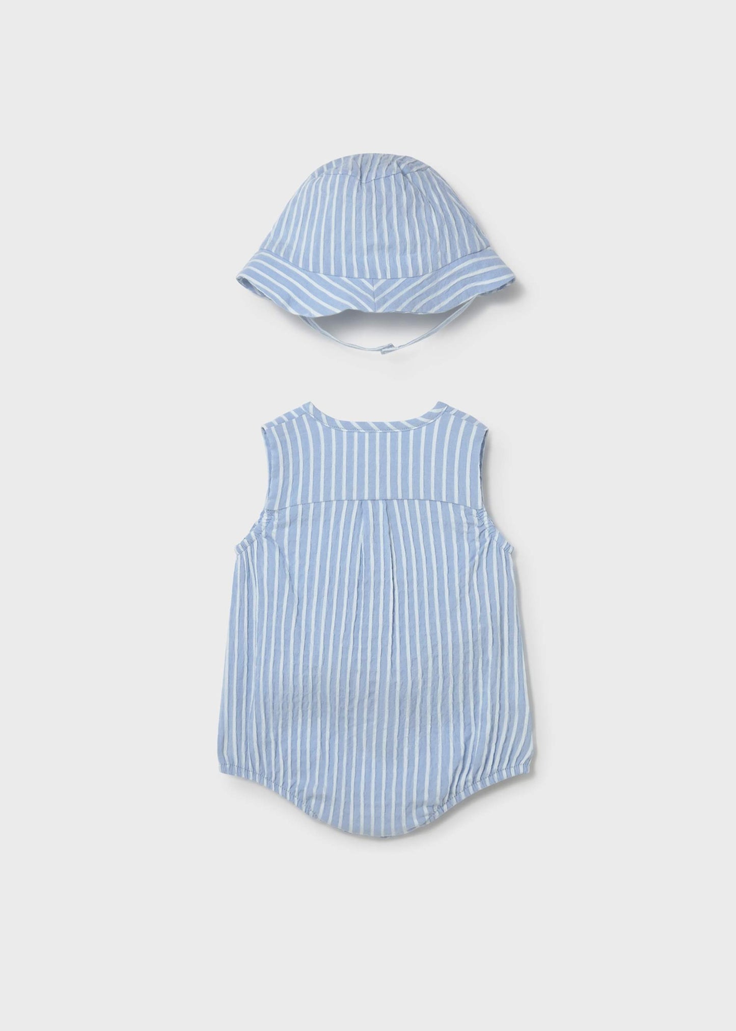 Sky Blue Short Bodysuit With Hat