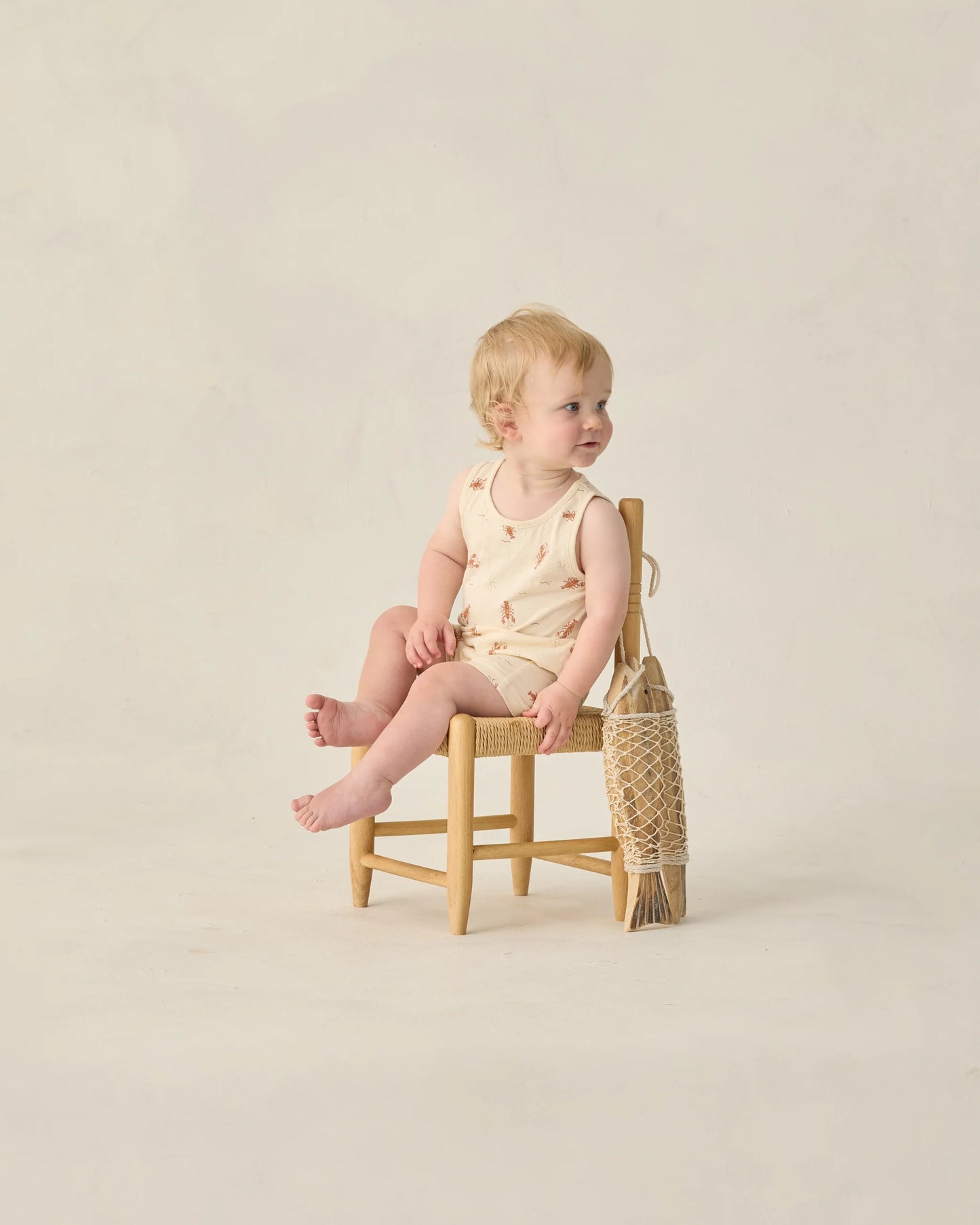 Sleeveless One Piece Romper Lobsters