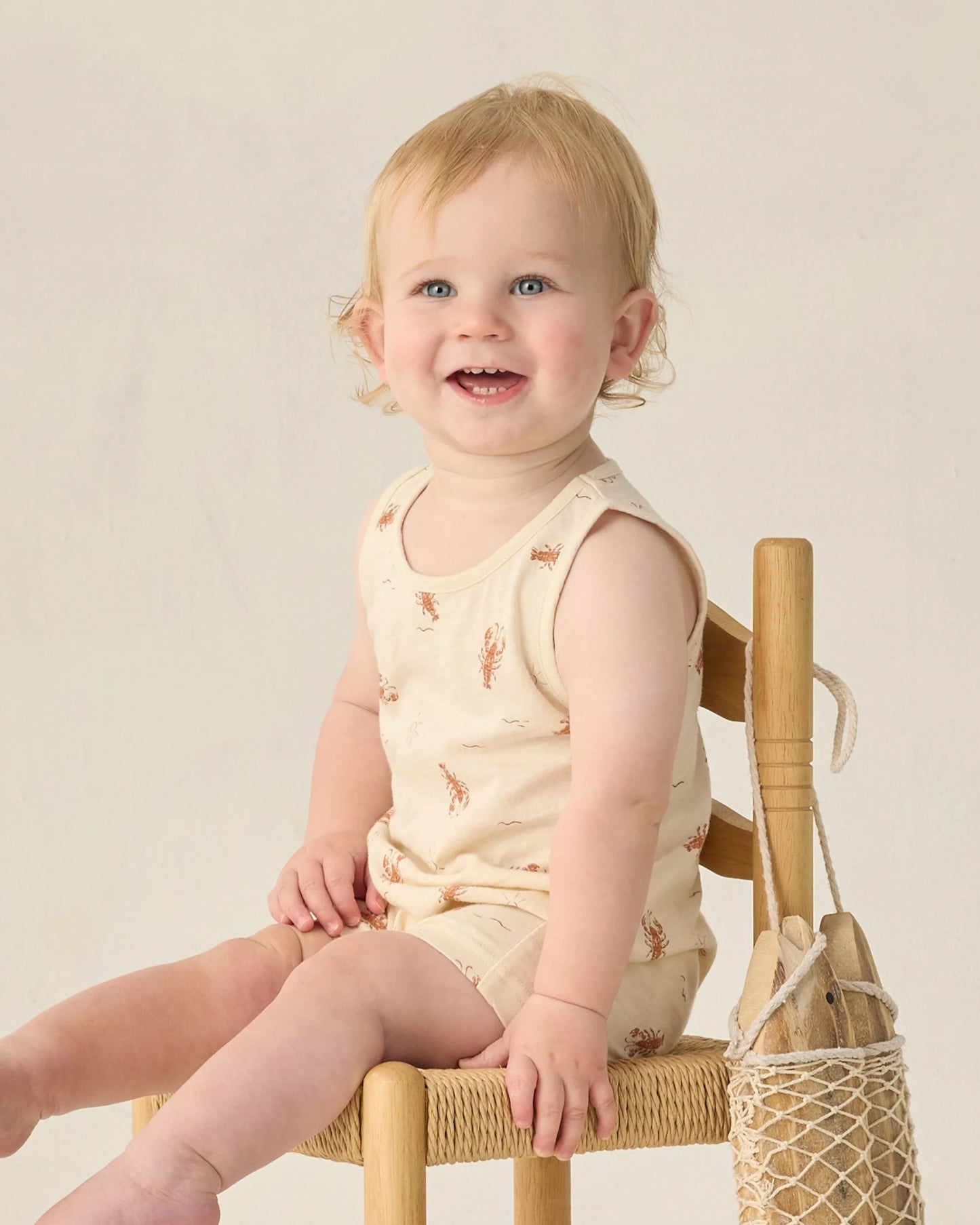 Sleeveless One Piece Romper Lobsters