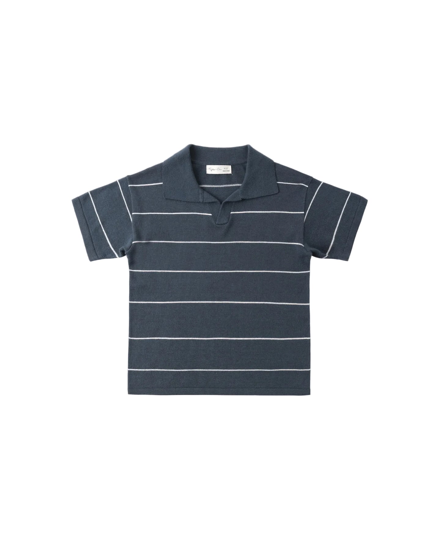 Chandler Knit Polo Navy Stripe