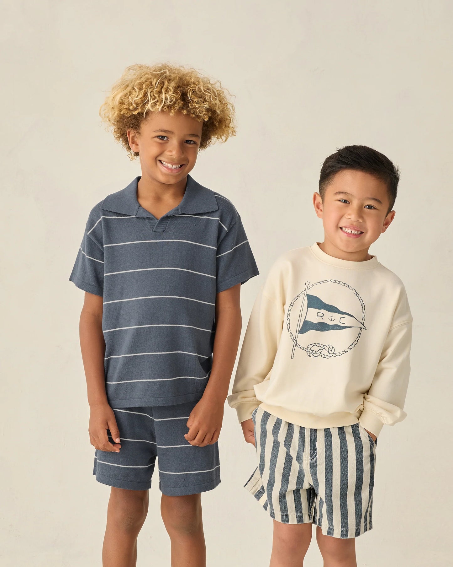 Chandler Knit Polo Navy Stripe