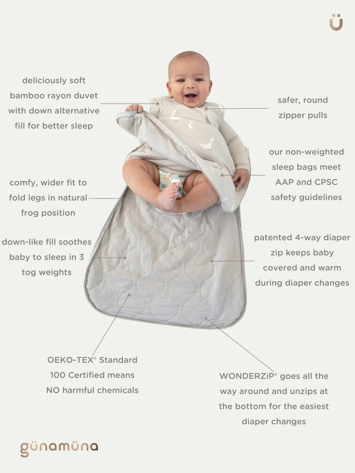 Gunamuna Bamboo Sleep Bag 1.0 Tog Blossom