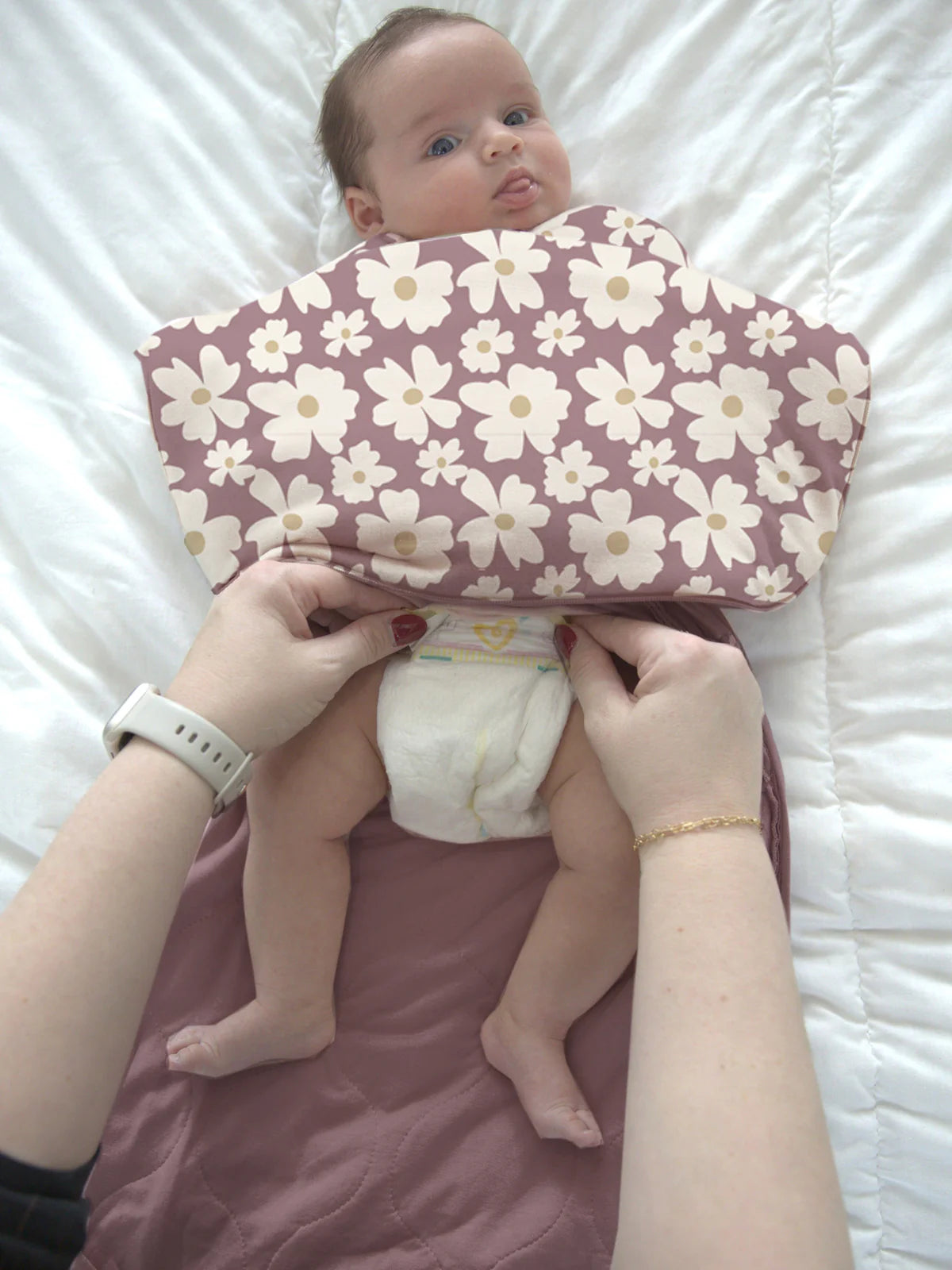Gunamuna Bamboo Swaddle Sleep Bag 1.0 Tog Blossom
