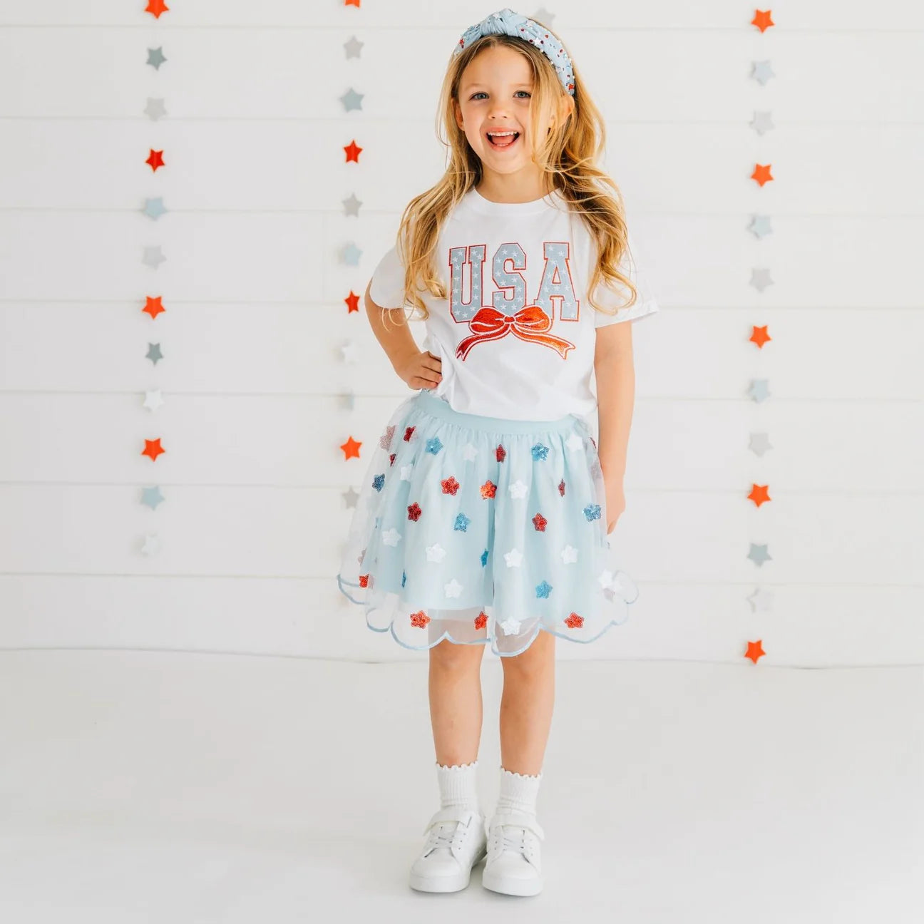 USA Stars & Bow Patch Short Sleeve T-Shirt