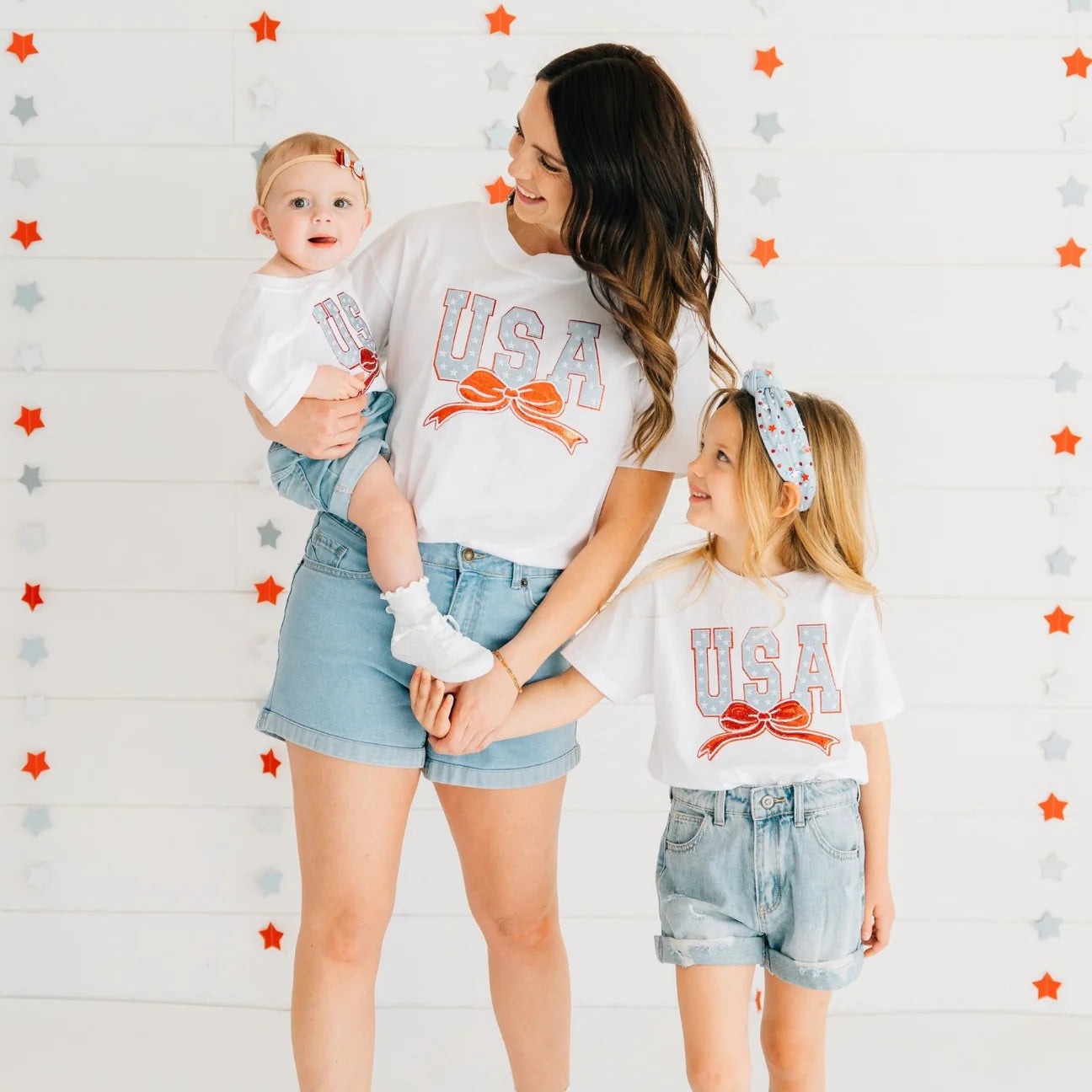 USA Stars & Bow Patch Short Sleeve T-Shirt