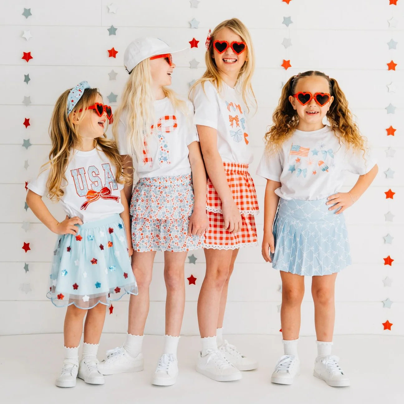 USA Stars & Bow Patch Short Sleeve T-Shirt