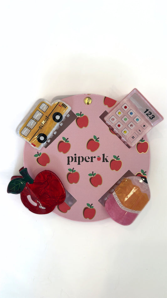 Back to School Hair Claw Clips Set