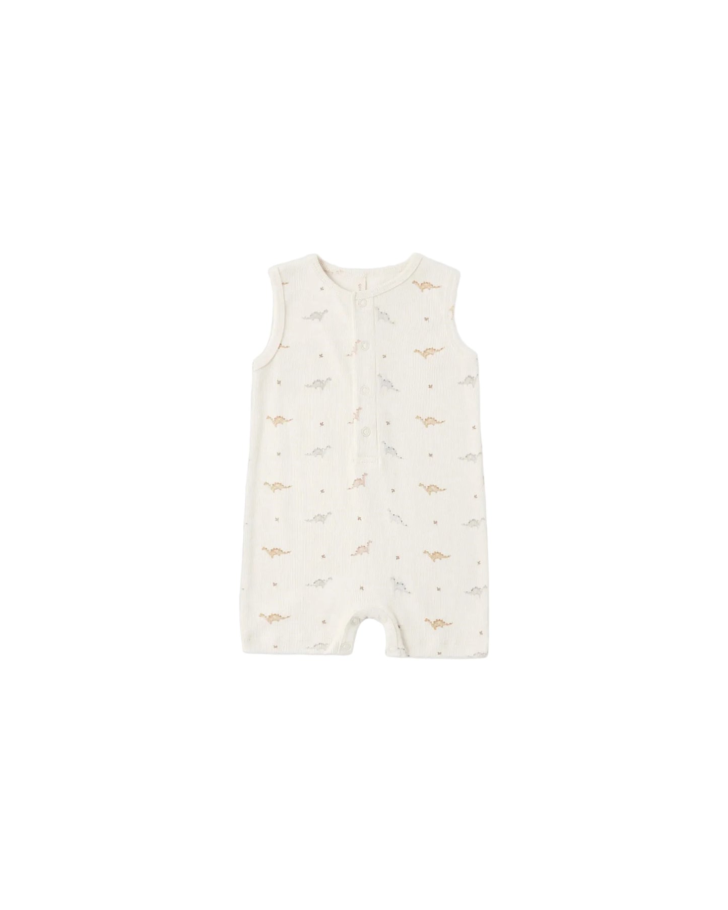Ribbed Henley Romper Dinos