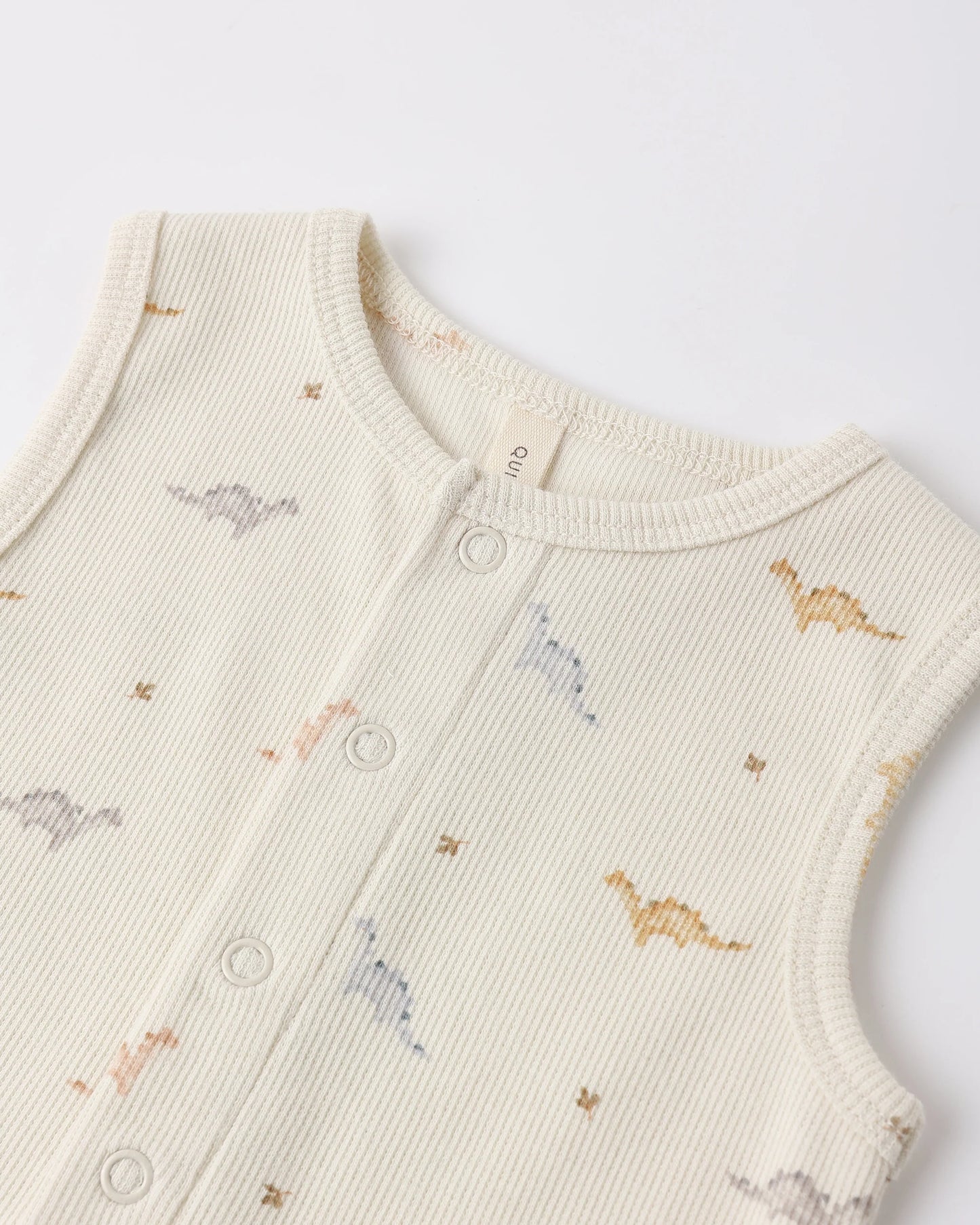 Ribbed Henley Romper Dinos