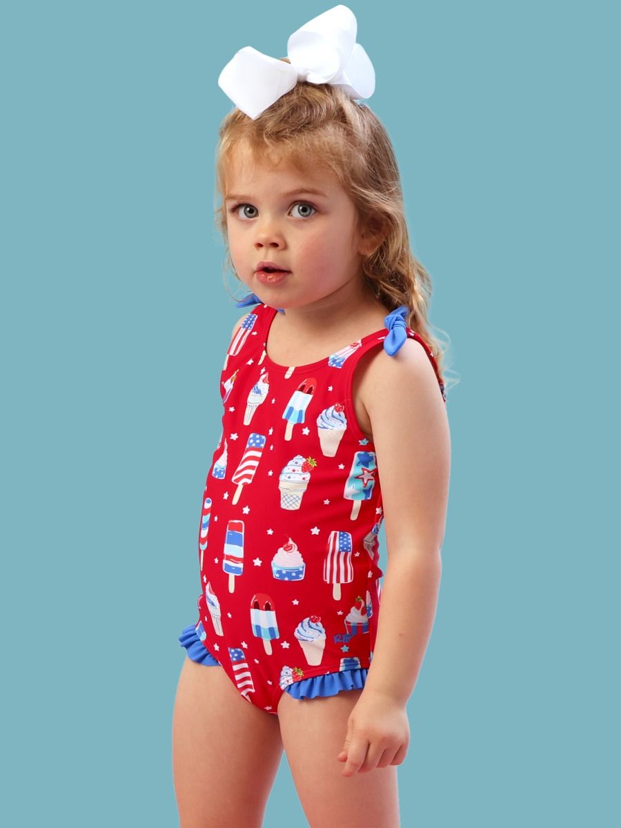 Stars & Scoops Tie Shoulder One Piece