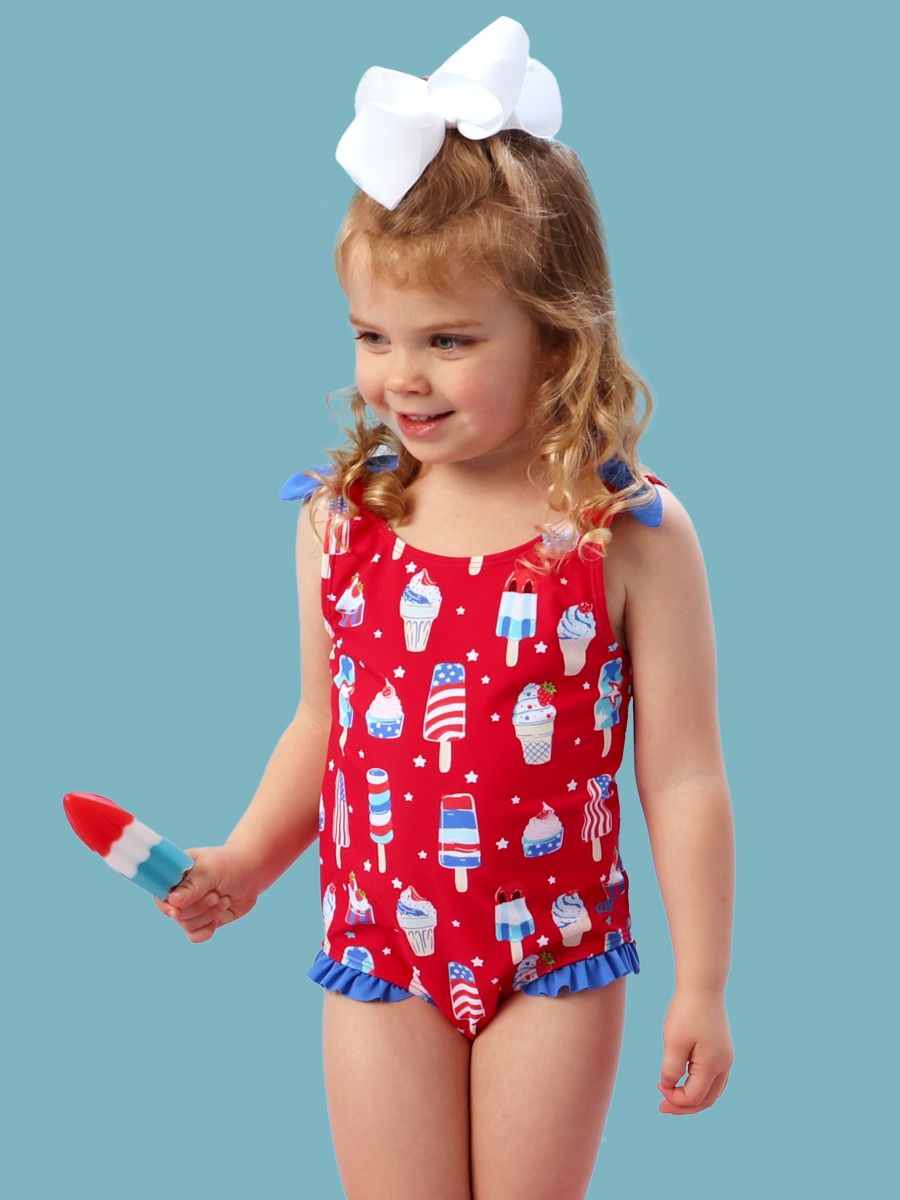 Stars & Scoops Tie Shoulder One Piece