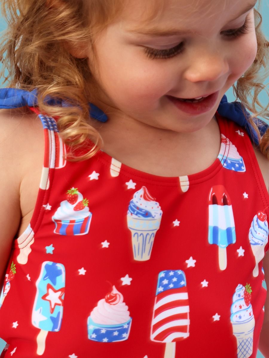 Stars & Scoops Tie Shoulder One Piece