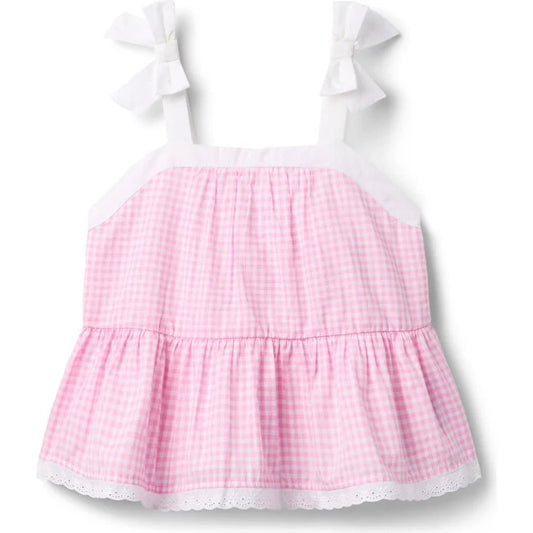 Gingham Peplum Top