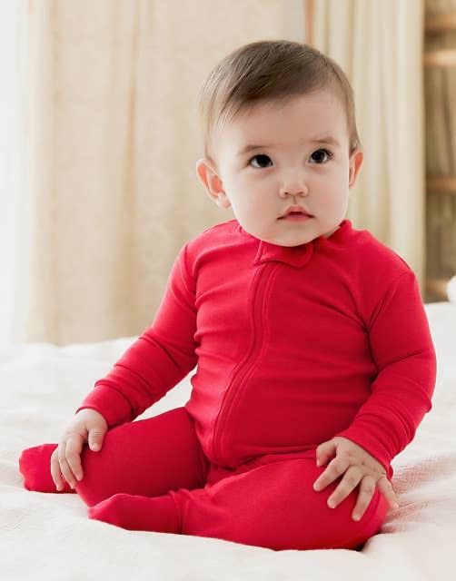 Zip Baby Footie Red