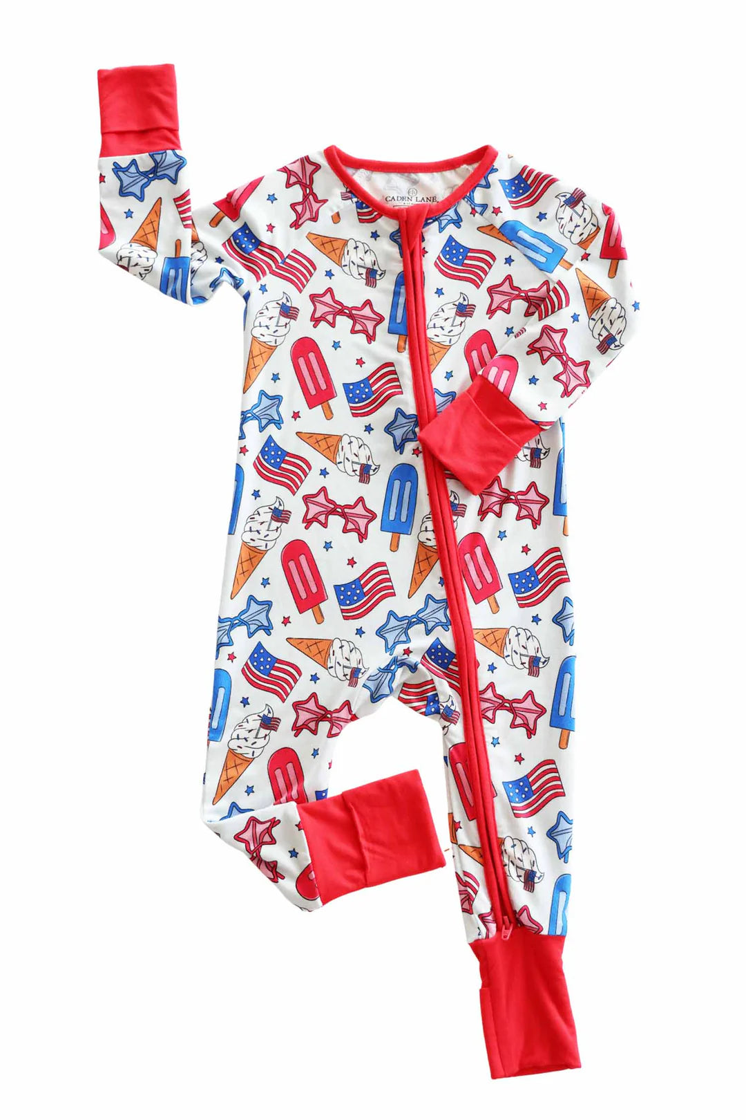 Convertible Zip Romper | Red, White & Cool