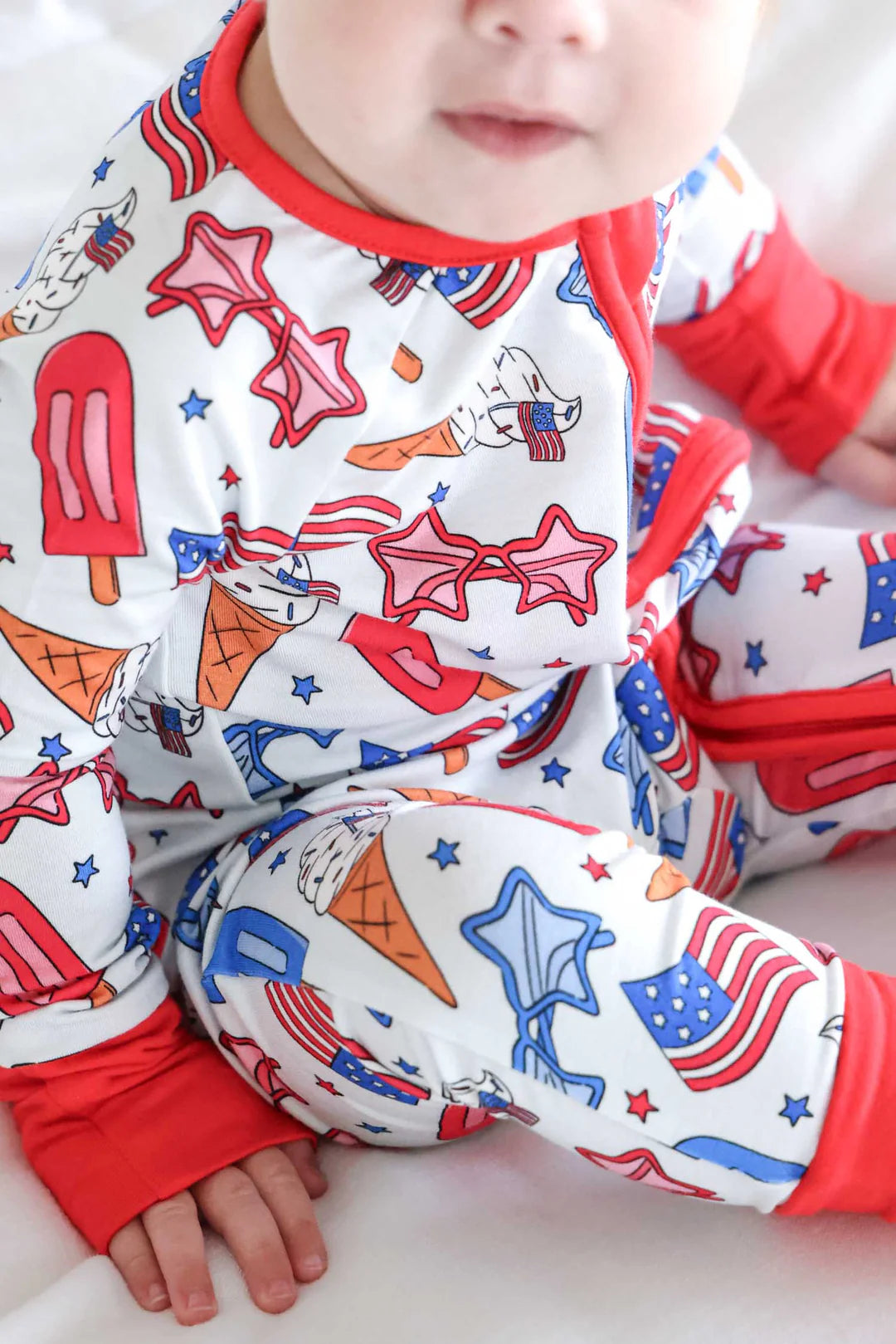 Convertible Zip Romper | Red, White & Cool