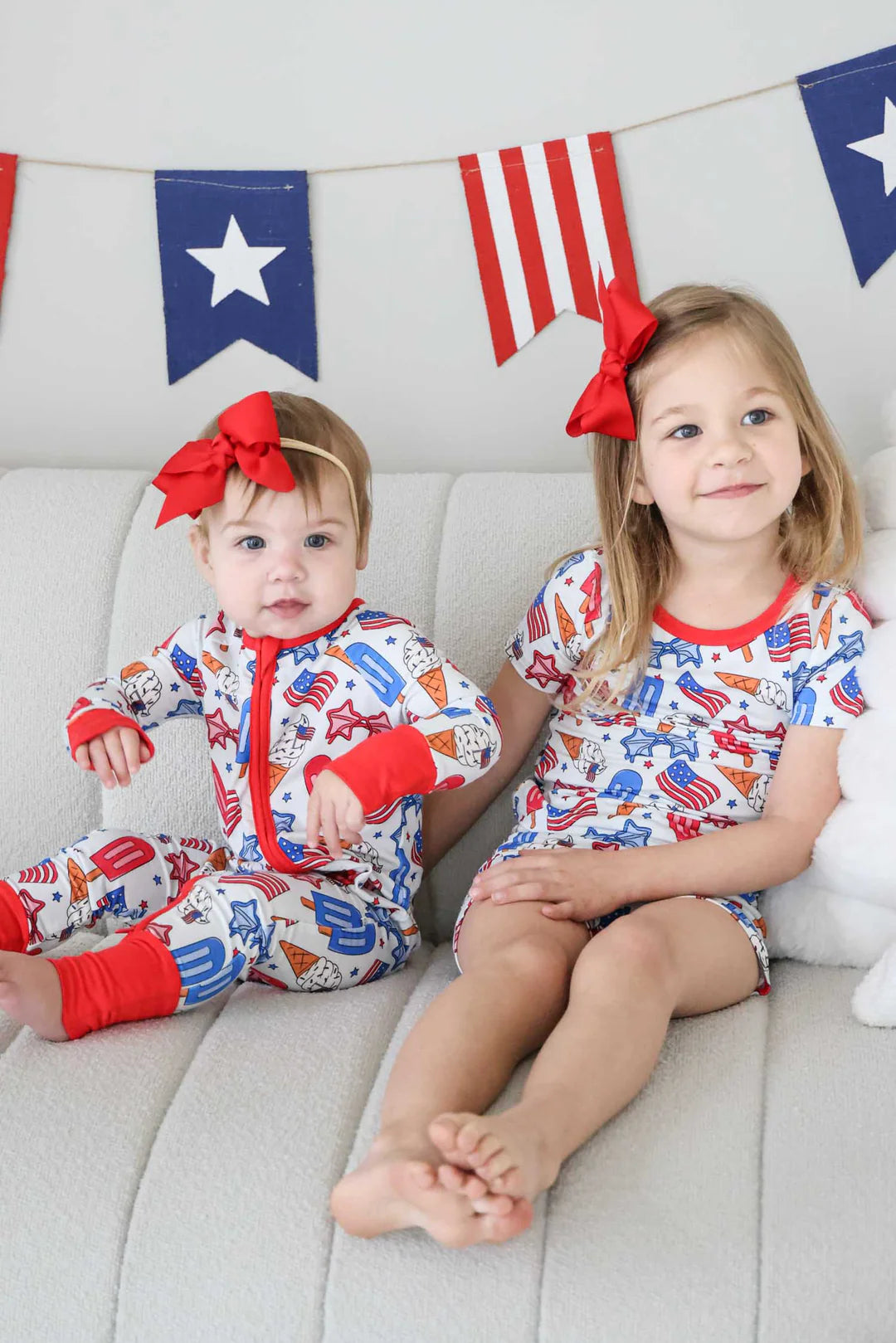 Convertible Zip Romper | Red, White & Cool