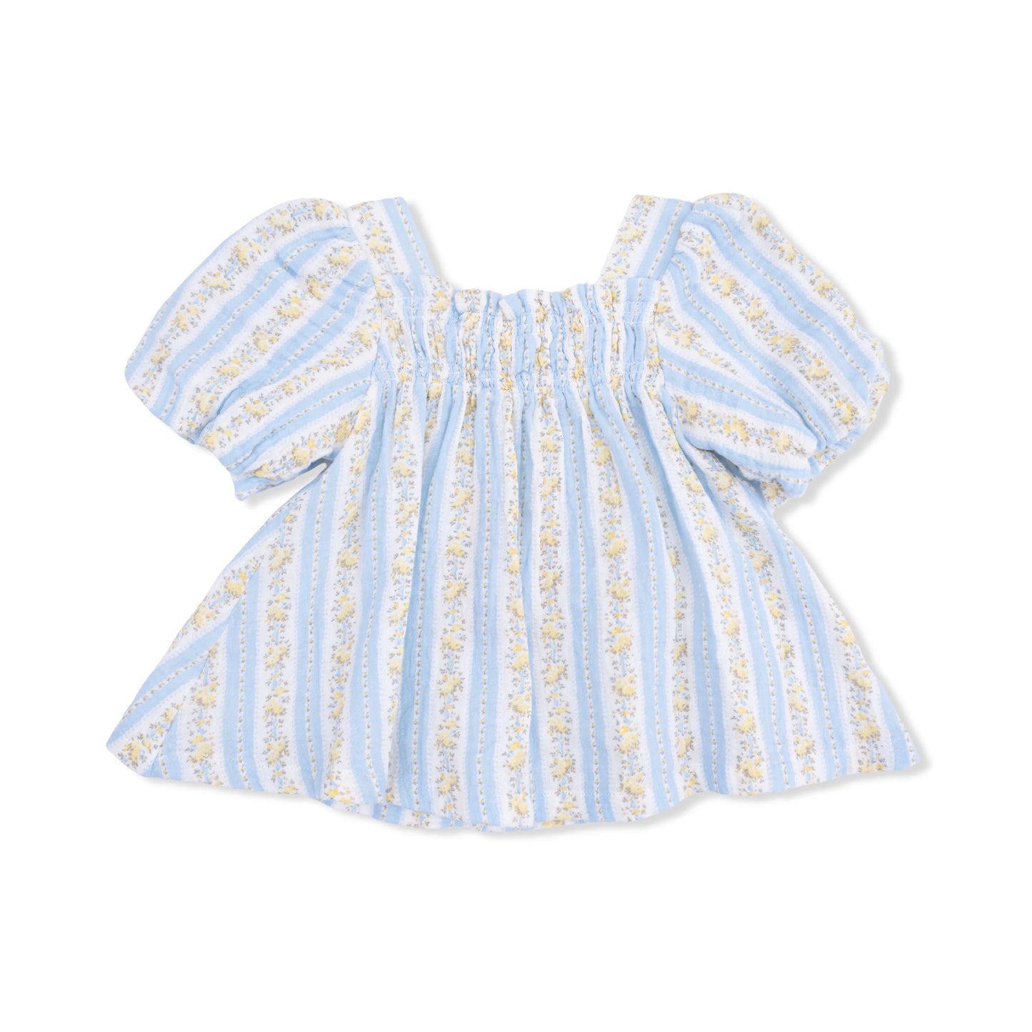 Odalys Floral Stripe Puff Sleeve Baby Doll Dress And Bloomer