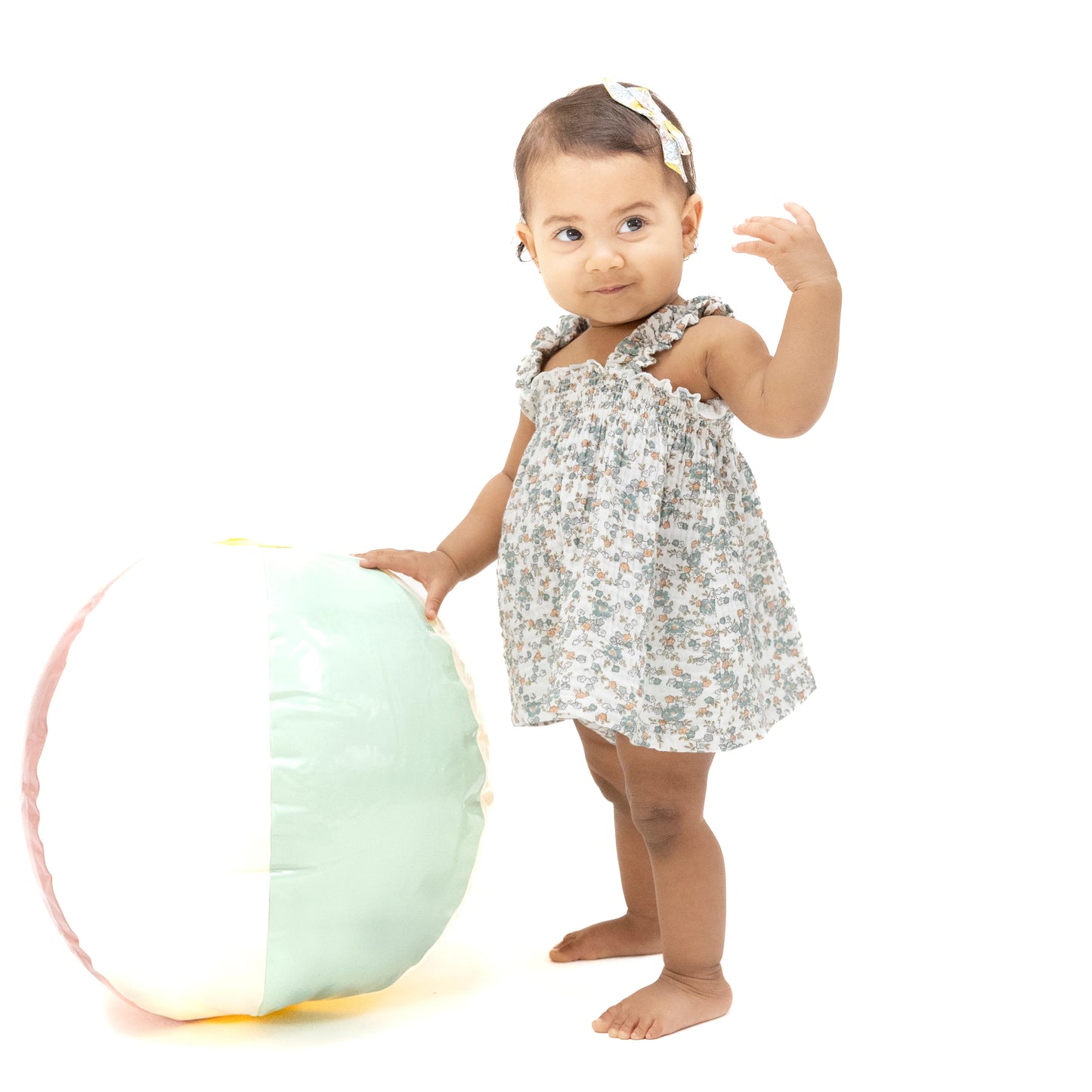 Camille Floral Ruffly Strap Top And Bloomer Set